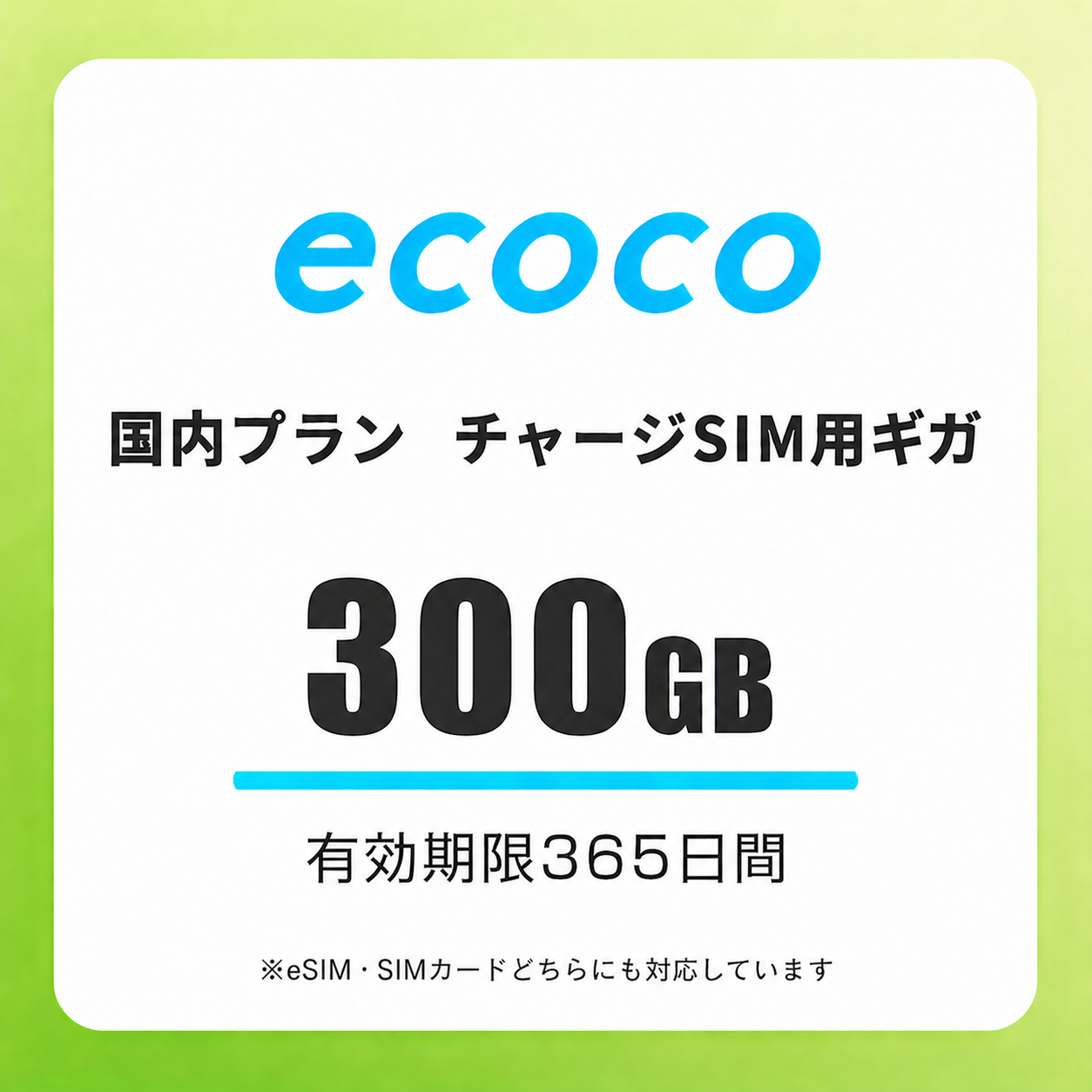 【チャージSIM専用】追加データチャージ 365日プラン