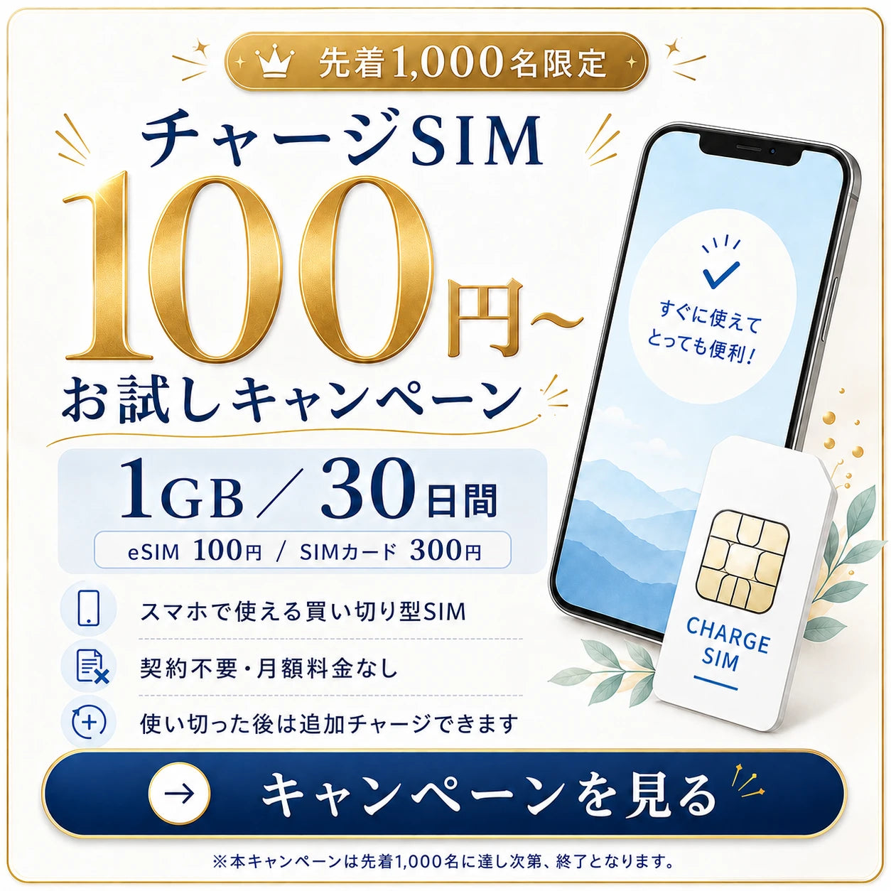 チャージSIM お試しキャンペーン