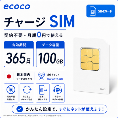 ecoco チャージSIM SIMカード