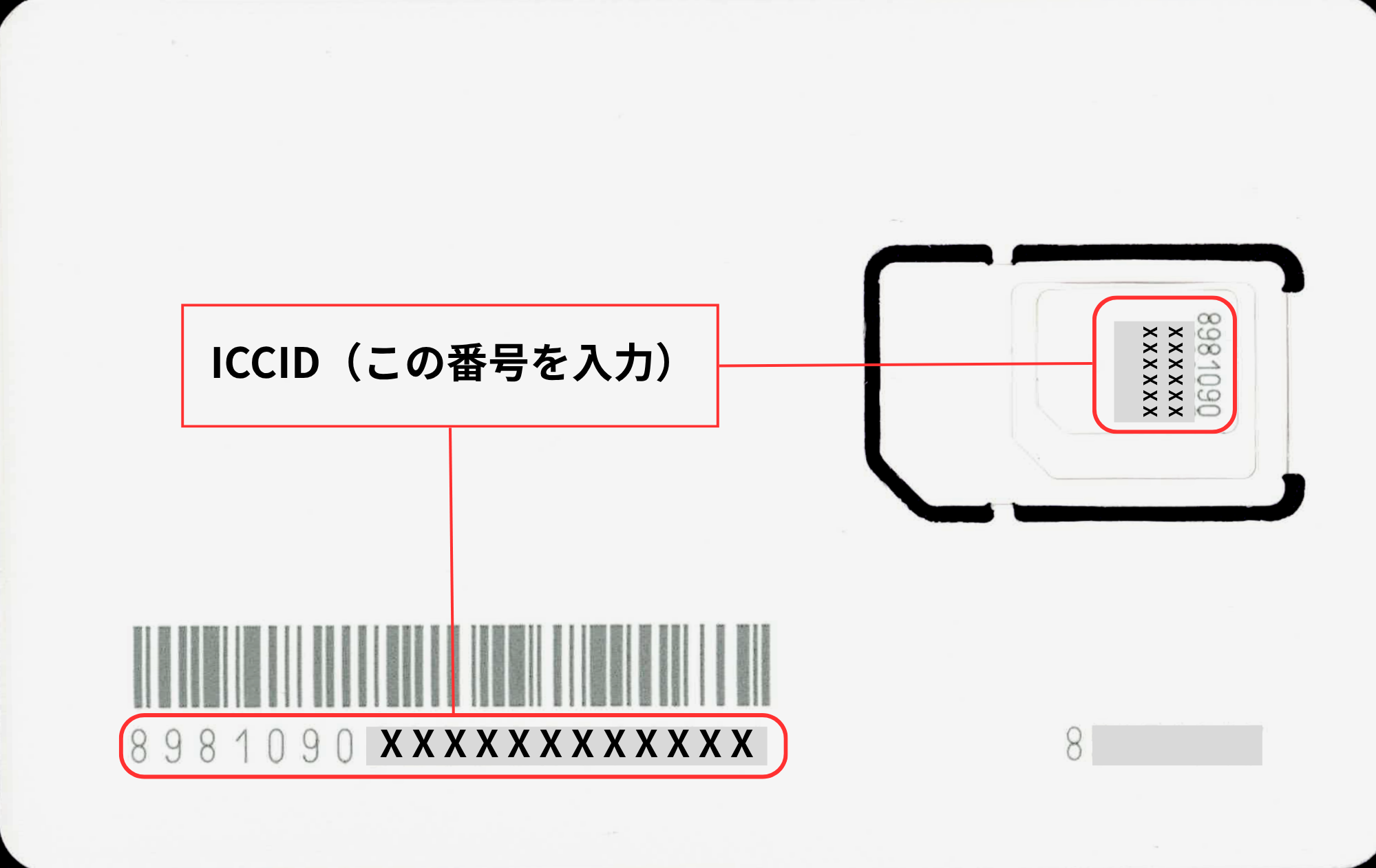 ICCIDの確認方法